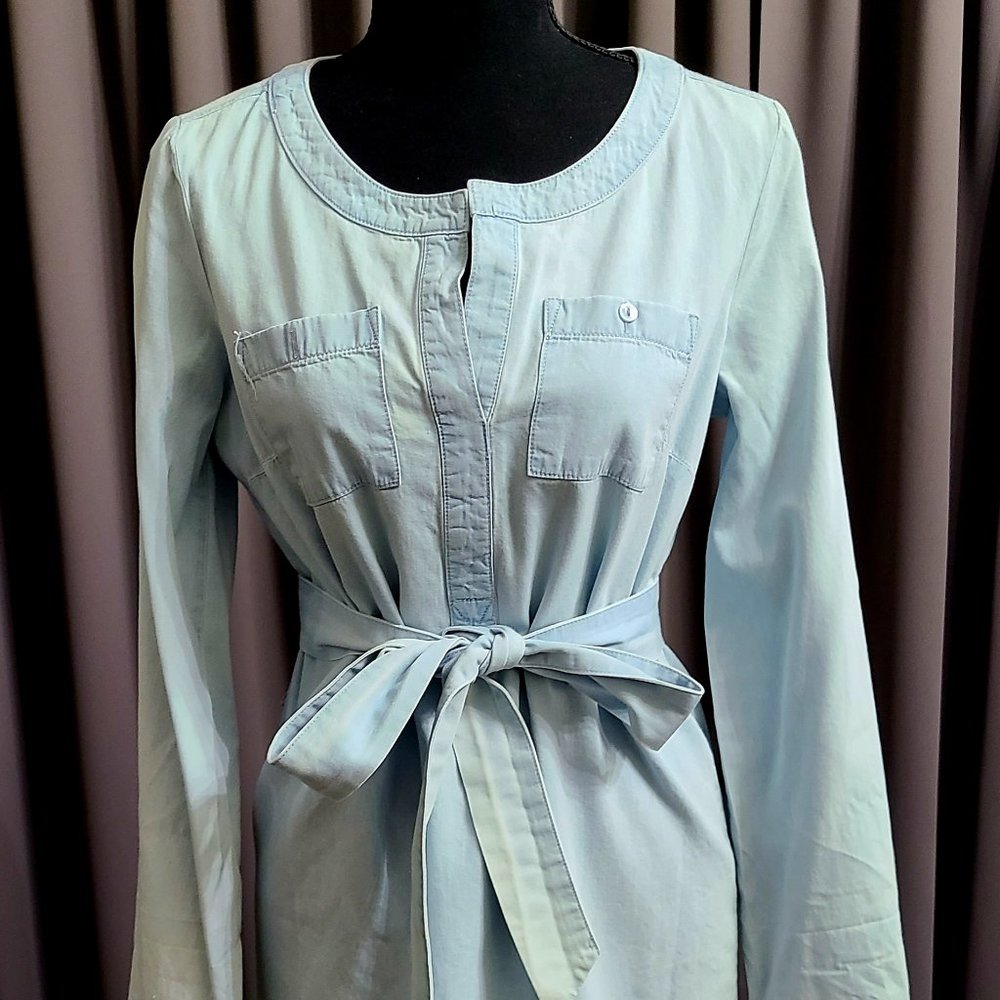 Light Denim Front Tie Dress